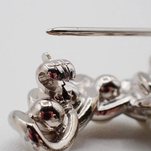 CHANEL CC Logo Imitation Pearl Pin Brooch 15P Clip-On Silver SHW Vintage - Picture 7 of 8